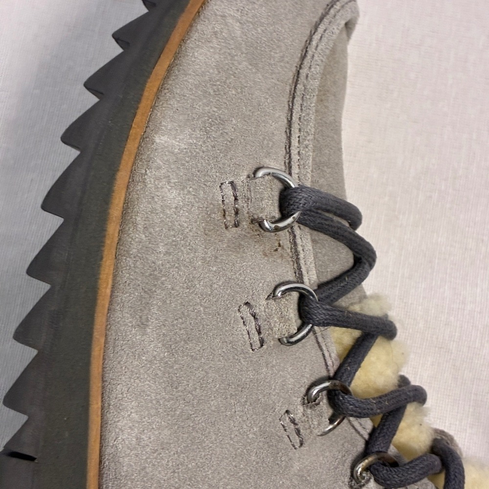 SOREL HARLOW LACE COZY Womens 7.5 Outdoor Boots Gray Leather Waterproof Hiking - Picture 6 of 10